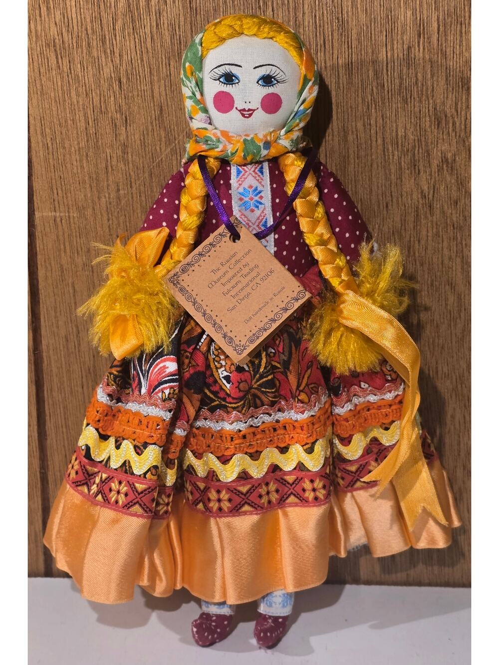 Handmade Russian Folk Doll Tatiana Museum Collection 11" Cloth Doll Vintage